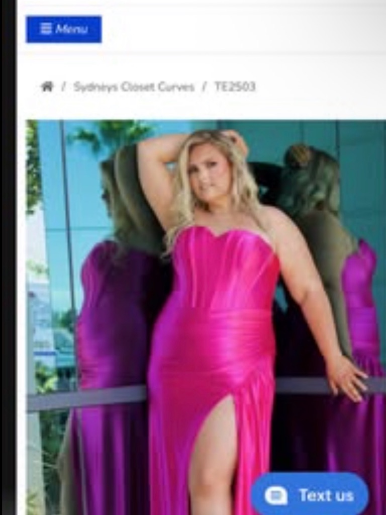 Sydney's Closet Fuchsia Strapless Sweetheart Prom Gown